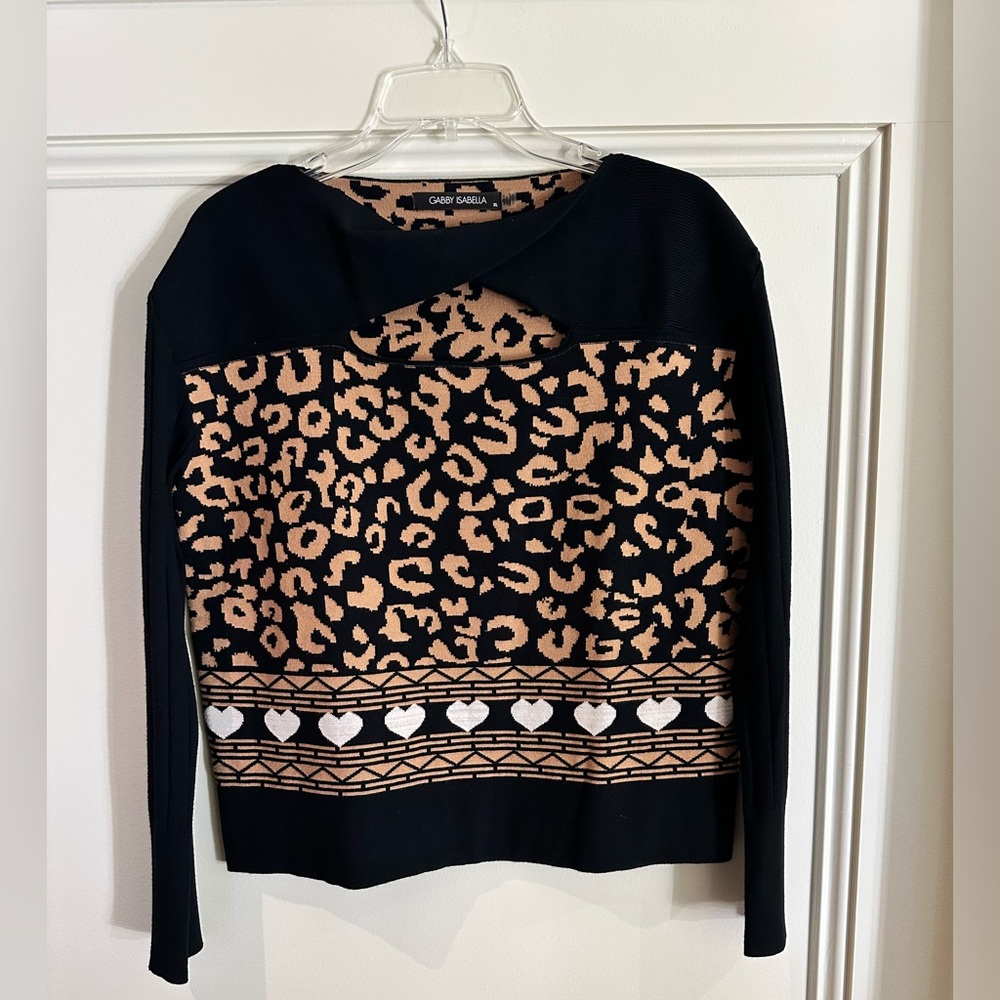 Gabby Isabella knit top cheetah print USXL